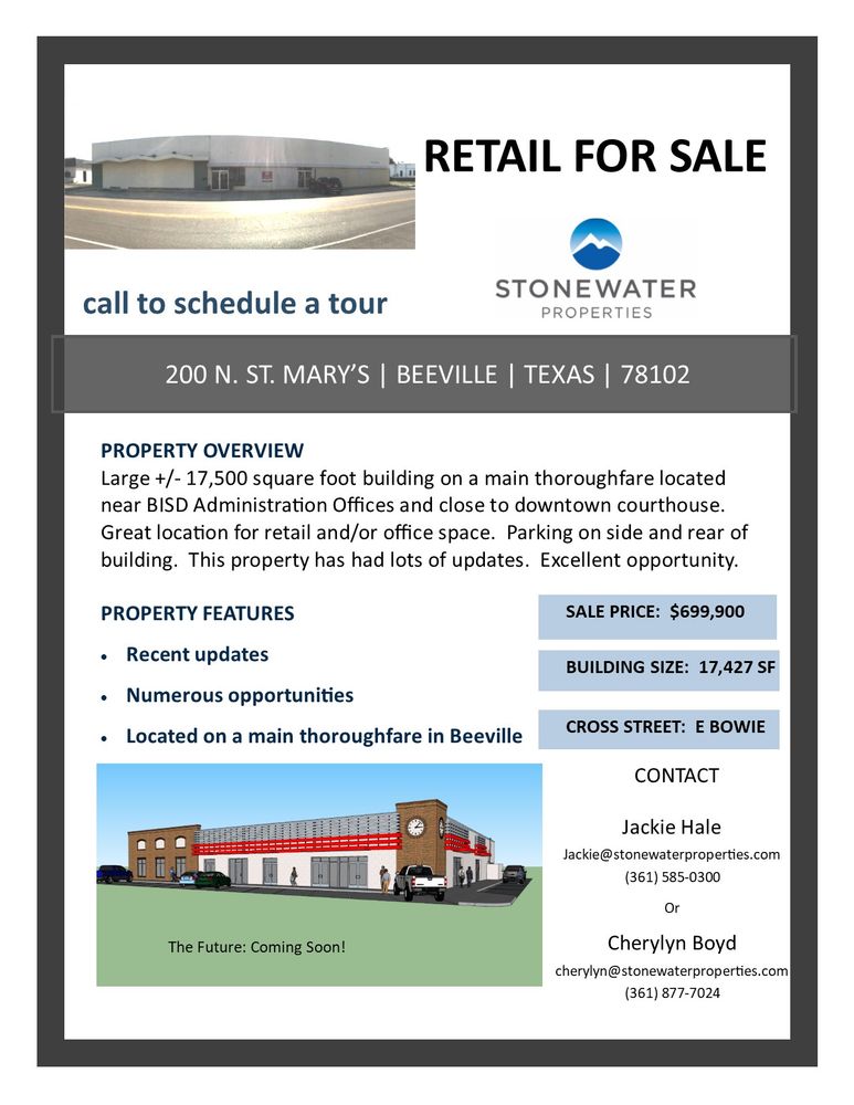 Beeville +/- 17,943 Square Foot Building: 200 N Saint Marys St, Beeville, TX 78102